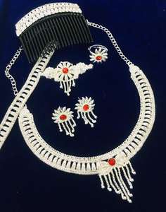 2024 Best Buy hecho a mano inspirado en la India Moda Africana 14K chapado en oro Vintage collar de cobre diamante piedra principal conjunto de joyas - Product Image 4