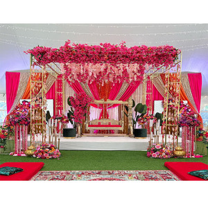 Destap โลหะการติดตั้งงานแต่งงานงานแต่งงานที่มีสีสันกลางแจ้ง mandap โลหะตกแต่งงานแต่งงานที่สมบูรณ์แบบโลหะ mandap สหราชอาณาจักร - Product Image 1