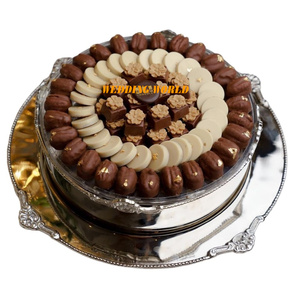 Bol à chocolat sur piédestal en métal, forme ronde, décoratif, de qualité supérieure, fait main - Product Image 3