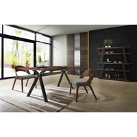 Chaise de salle à manger élégante et moderne en bois massif et cuir, couleur personnalisable, pour maison, bureau, bar, appartement, atelier, salle de sport, salon