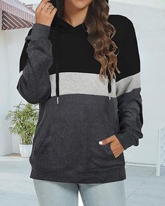 เสื้อสเวตเชิ้ตมีฮู้ดแขนยาวสำหรับผู้หญิงมีกระเป๋าจิงโจ้ - Product Image 6