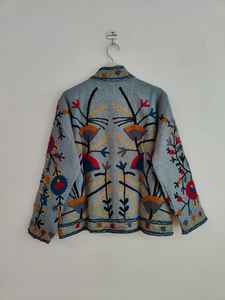 Chaqueta Suzani de Algodón Hecha a Mano, Abrigo Boho Tribal TNT, Chaqueta de Moda para Festivales, Chaqueta Étnica Bordada, Abrigo de Algodón Suzani - Product Image 6