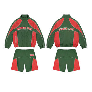 Ensemble de survêtement personnalisé en coton brodé et en polaire pour hommes et femmes, veste et short imperméables au printemps - Product Image 6