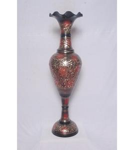 Florero de metal de pie de primera calidad con acabado de latón pulido, ideal para entradas y esquinas de la sala de estar - Product Image 1