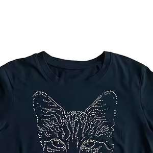 2025 llegada hombres y mujeres fábrica hecha por encargo Rhinestone impreso camisetas para la venta a granel personalizado Unisex camisetas - Product Image 2