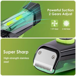 Recortadora de Barba para Hombre con Aspiradora Integrada, 20 Estilos Ajustables, Cortadora de Bigote, Patillas y Vello Facial, Alimentación por Batería USB - Product Image 4