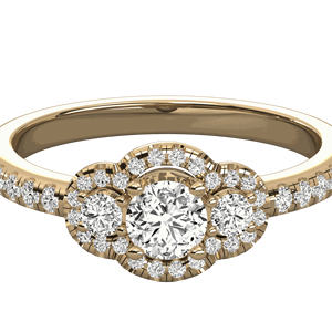 Anillo de Compromiso con Halo de Diamantes Redondos en Micro Engaste - Product Image 2