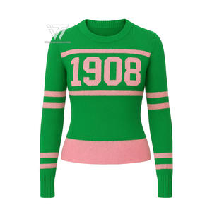 Griego Alfa | Kapa | Alpha AKA Sorority Ropa Listo para enviar Cuello redondo Jersey Suéter College Cardigan - Product Image 1