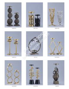 Ensemble de supports de bougies en métal de style simple, support de bougie décoratif, fournitures de mariage, vente chaude, finition nickel, décoration d'événement faite à la main - Product Image 6