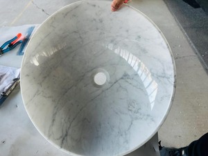 现代风格白色大理石手工洗脸盆浴室水槽意大利比安科卡拉拉大理石碗衣帽间水槽天然石材Marb - Product Image 5