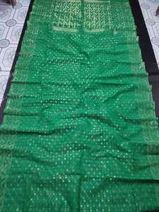 Exclusivo de calidad de exportación Deshi Dhakai Jamdani Sharee para mujer JAMDANI FABRIC Blue RED GREEN Golden Sky Blue de Bangladesh - Product Image 4