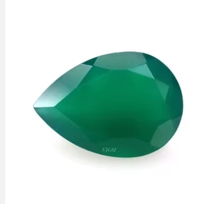 อัญมณีหลวมแบบเหลี่ยมเพชรพลอยสีเขียว/แดง/ดำนิล9X13mm ลูกแพร์สีเขียวธรรมชาติ - Product Image 1