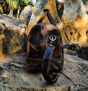 Sac de voyage en cuir unisexe personnalisé imperméable à l'eau Vintage Business pliable Duffle Suit Zipper Garment Duffel Bag LTB-0167 - Product Image 4