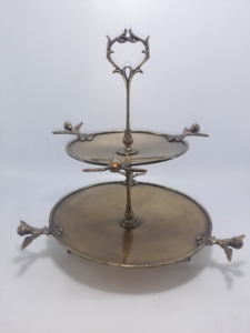 UNIQUE 2-Tier Wooden Cake Stand with Stylish Design Home and <b>Kitchen</b> <b>Decor</b> <b>Item</b> Cake Tools - Product Image 5