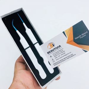 แหนบต่อขนตาสแตนเลสสำหรับมืออาชีพที่ต่อขนตาสีขาวสีน้ำเงินออกแบบอย่างยั่งยืน - Product Image 5