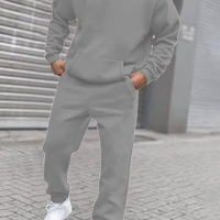 Ensemble de survêtement pour homme grande taille, sweat à capuche et pantalon de jogging, molleton épais 100% coton, vêtements de sport d'hiver, logo personnalisé OEM, tenue de sport