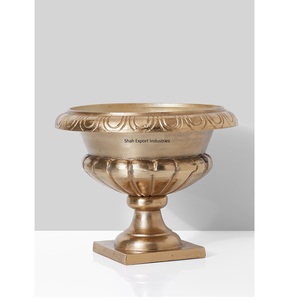 Cuenco de flores de Pedestal de Metal de diseño caro para el hogar y la decoración de la Mesa de boda centros de mesa cuenco de flores con Base - Product Image 4