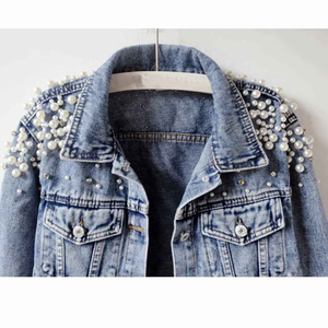 Veste en jean streetwear personnalisée pour femme OEM, vêtement d'extérieur décontracté avec boutons en jean, coupe oversize, automne/hiver, veste en jean boutonnée - Product Image 6