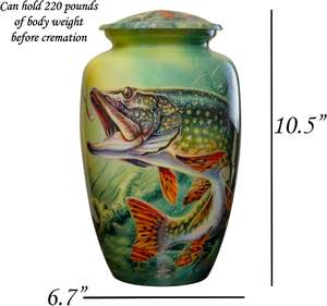 ปลาเบสปลาปลาเผาศพส่วนบุคคลขนาดใหญ่โกศพร้อมของที่ระลึกและถุงกํามะหยี่ - Product Image 5