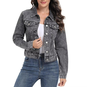 Chaquetas de Moda, Chaqueta Vaquera para Mujer, Manga Larga, Chaqueta de Mezclilla, Ropa Femenina, Color y Cantidad Personalizables, Abrigo Personalizado - Product Image 1