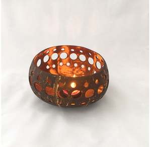 Wholesale <b>Cheap</b> Price Natural Coconut Candle Holder Bowl/ Coconut Tea Light Holder With High Quality Made in Vietnam - Product Image 2