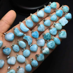 Collar de Cristal de Larimar Azul Natural de Varias Formas a Precio de Mayoreo, Colgante para Hacer Joyas y Regalos - Product Image 3