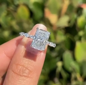 925เพชรโมอิสใสตัดเพชร4กะรัตแหวนเงินสเตอร์ลิง/แหวนหมั้น/ของขวัญสำหรับเธอ - Product Image 4