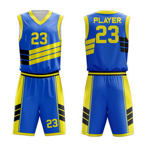 Ensemble d'uniformes de basket-ball à sublimation personnalisée nouveau style de shorts en jersey pour hommes vêtements de sport respirants grande taille options usine OEM - Product Image 1