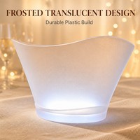 Seau à glace en plastique LED 12L avec base lumineuse, refroidisseur de champagne étanche en PP pour restaurant, bar, fête, OEM, ODM, vente en gros