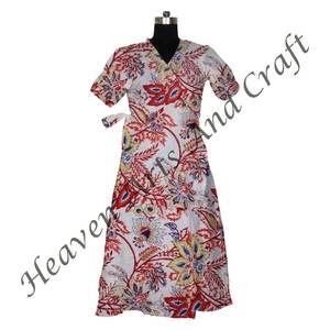 Kimono de algodón hecho a mano con estampado Floral, ropa de dormir de verano con estampado de bloques, bata de dama de honor hasta el suelo, albornoz con cubierta de playa - Product Image 4