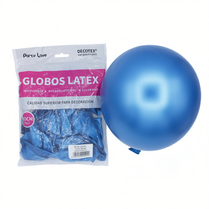 Party Love Latex <b>Balloons</b> 30cm Blue Metallic <b>25</b> pcs/bag - Product Image 2