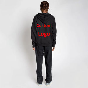 Venta al por mayor barato Premio Mujeres Parkas Chaqueta larga con capucha Diseño personalizado Bordado personalizado Hombres Peso pesado Zip up Hoodie - Product Image 3