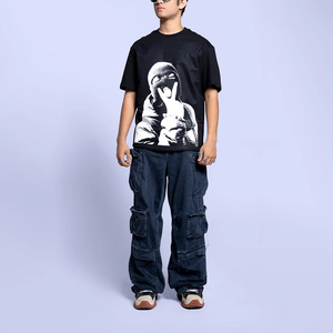 Camisetas personalizadas algodón lavado ácido camisetas peso pesado de gran tamaño serigrafiado Camisetas cuello redondo para hombres - Product Image 6