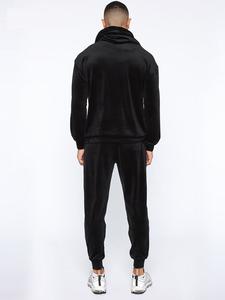 2024 automne velours hommes ensemble solide survêtement Homewear costumes velours décontracté ensembles lâche hommes Jogging costume - Product Image 4