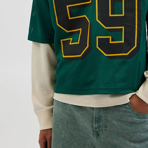 Mejor fabricante de ropa de calle personalizada de los hombres de secado rápido Hip Hop malla fútbol americano JerseyT-Shirt 100% algodón al por mayor - Product Image 4