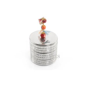 Serveur de noix en aluminium couleur or avec couvercle, qualité exclusive, forme ronde, serveur de dattes et de chocolats au prix le plus bas - Product Image 2