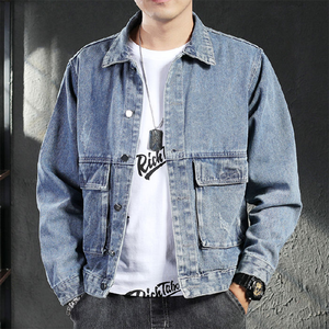 Chaqueta Vaquera de Mezclilla con Lavado Ácido de Alta Calidad, Chaqueta de Diseñador con Logotipo Personalizado, Chaqueta Vaquera Vintage con Botones y Estampado para Hombre - Product Image 6