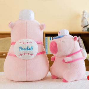 Rosa capibara peluche simpatica bambola di nozze festa di compleanno fodera in rete nuovo Design capibara orso peluche all'ingrosso - Product Image 4