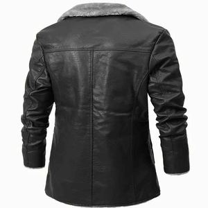 Chaqueta de Invierno Personalizada para Hombre, de Cuero Resistente, Piel de Oveja, Sherpa, de Alta Calidad, Informal, Cortavientos y Cálida - Product Image 4