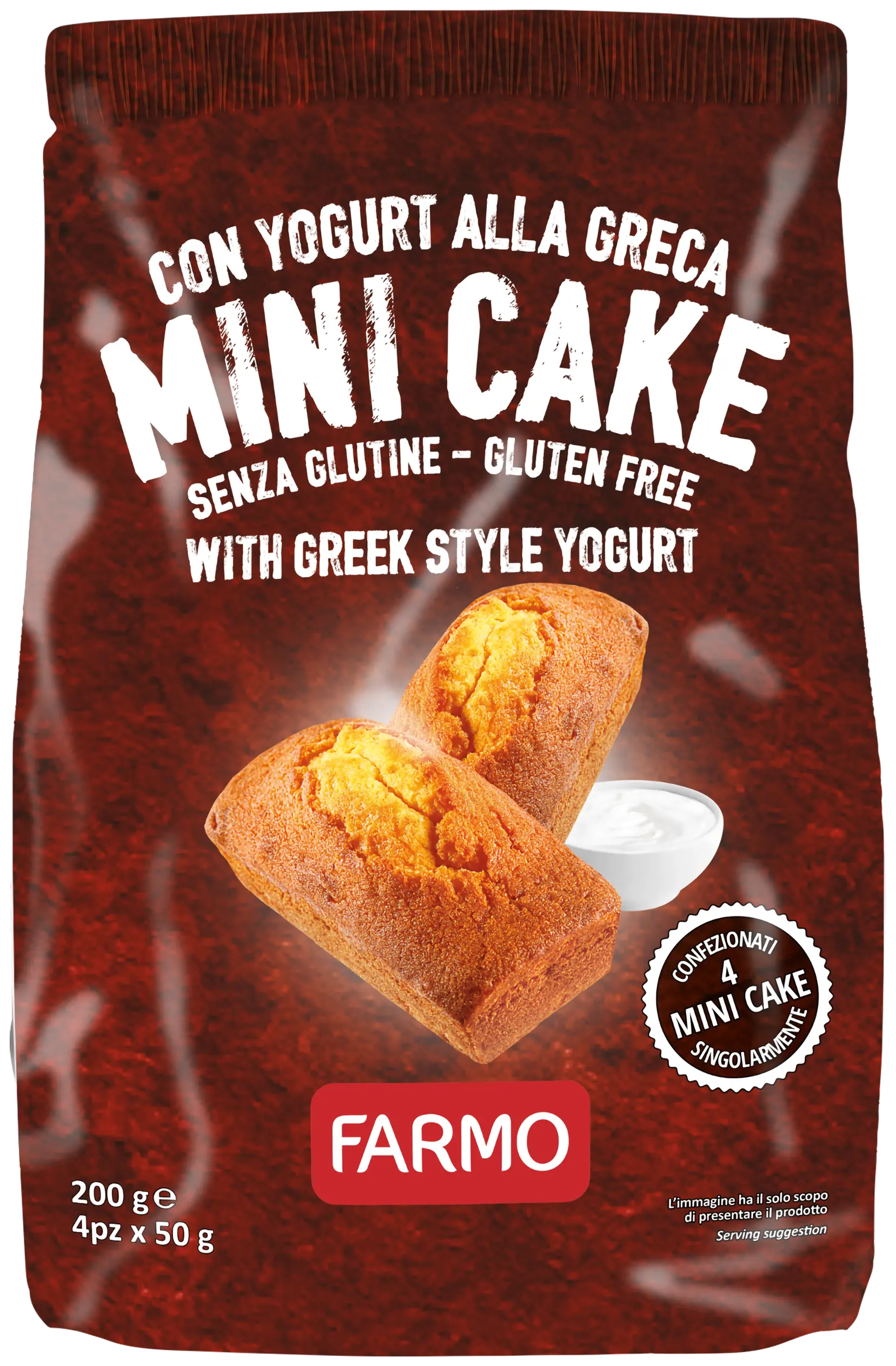 Best Italian Quality Mini Cake with Greek Style Yogurt 200 g gluten free Cakes for supermarket