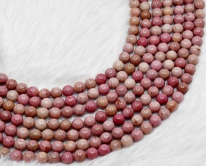 100% Pure Natural Loose Gemstone Beads Stone <b>Ball</b> Beads Rhodochrosite a 8mm Strand Beads India Anshul Impex for Jewelry Making - Product Image 3