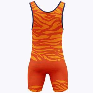 Combinaisons de lutte durables, extensibles et respirantes en polyester et élasthanne, personnalisables avec un design par sublimation, sans bretelles, fermeture à pression - Product Image 3