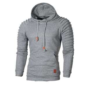 Sweat à capuche jacquard surdimensionné zippé pour homme – Chaud, respirant, écologique, en polaire polyester/coton anti-boulochage pour l'automne - Product Image 2