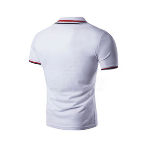 SONISPO Men's <b>White</b> Short Sleeve for Shirt Contrast Trim Front Pocket Regular Fit Casual Breathable Customized Oxford Fabric - Product Image 3