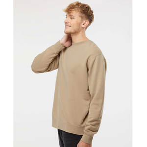 Sudadera de cuello redondo de peso medio Sudadera de cuello redondo teñida con pigmento de alta calidad Arenisca - Product Image 2