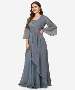 Anarkali tipo nuevo diseñador último atractivo Vestido largo de longitud de flor para India mujer Beat precio multicolor por Ropa Étnica Apparelgarment - Product Image 6