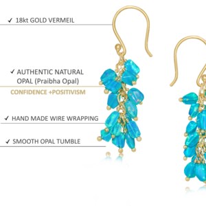 925 argent Sterling naturel Paraiba opale perle grappe goutte pour les femmes à la mode pierre de naissance bijoux de mariage cadeau pour mère soeur - Product Image 4