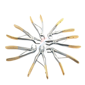 Pinzas de Extracción Dentales de Acero Inoxidable de Alta Calidad, Instrumentos Quirúrgicos Dentales Chapados en Oro de Bexpo International - Product Image 1