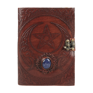 Hocus Pocus Sketchbook Cuero Tapa dura Logotipo en relieve Libro Hechizos Diario con borde de cubierta Papel sin forro para dibujar - Product Image 3