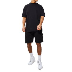 Ensemble décontracté d'été pour homme : T-shirt oversize en coton noir et short cargo - Product Image 5